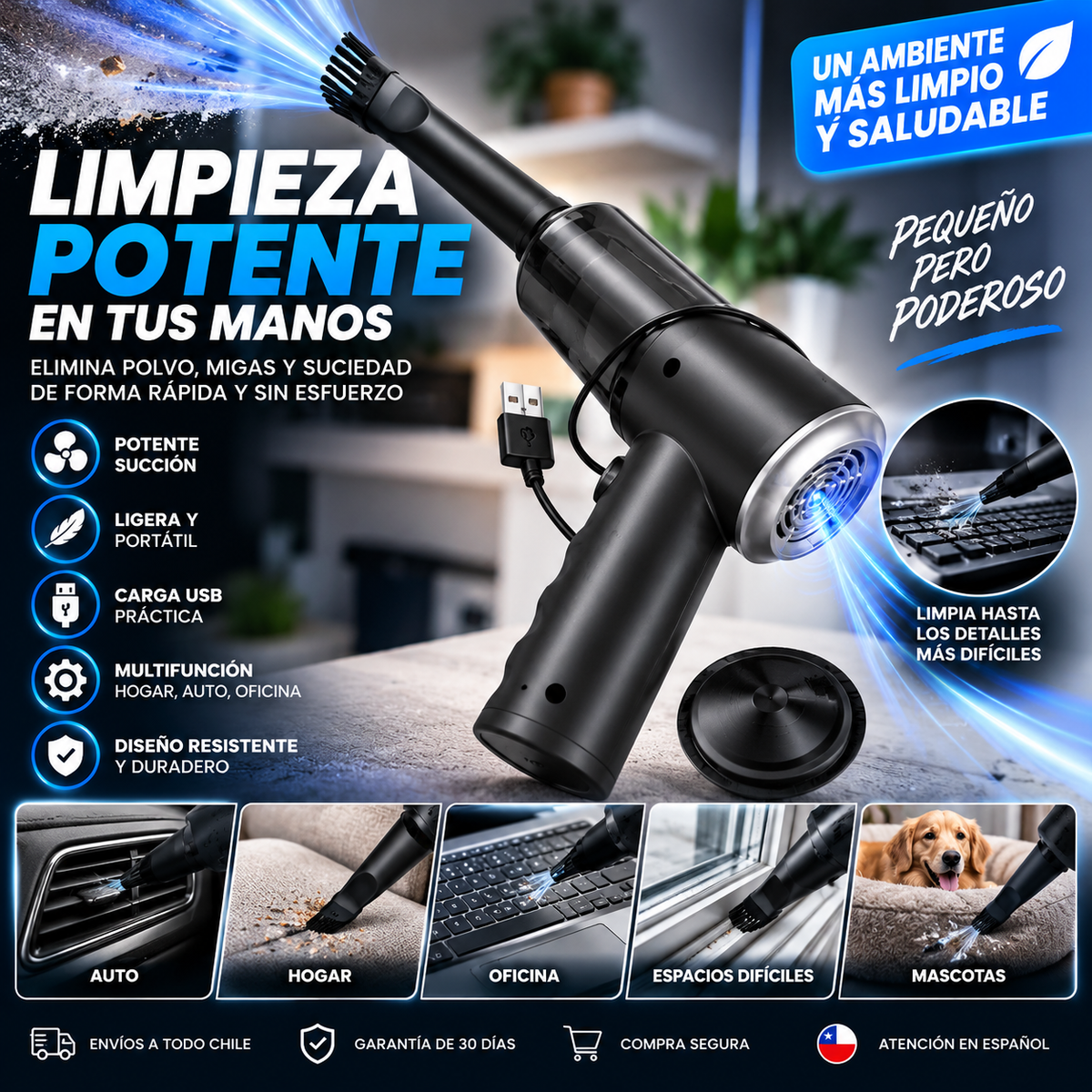 ASPIRADORA DE MANO 3 EN 1