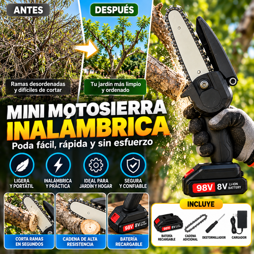 Motosierra Eléctrica Portátil Recargable